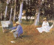 John Singer Sargent Claude Monet Painting at the Edge of a wood USA oil painting artist